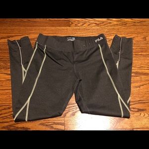 FILA grey and lime green leggings.
